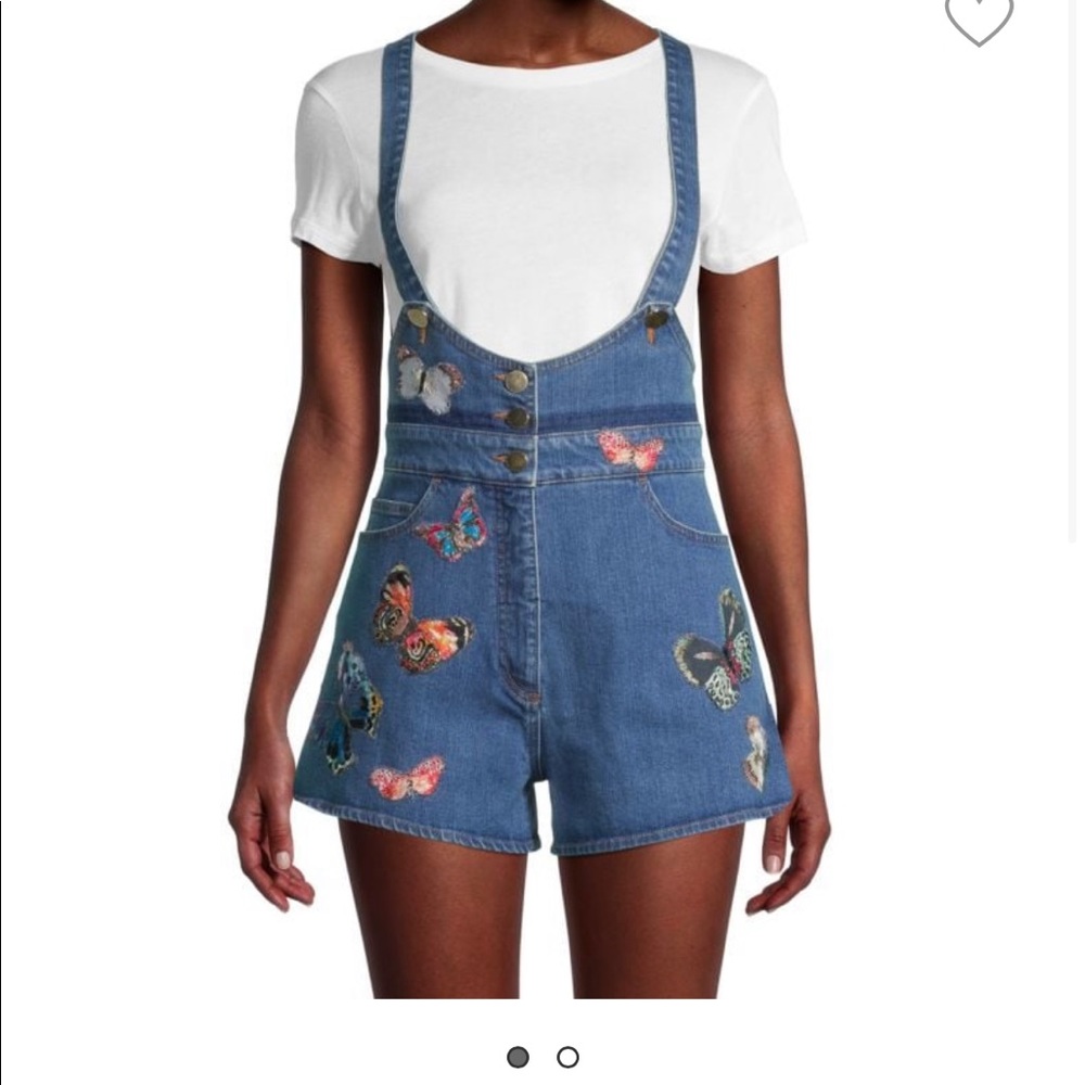 Valentino Denim Overall Shorts